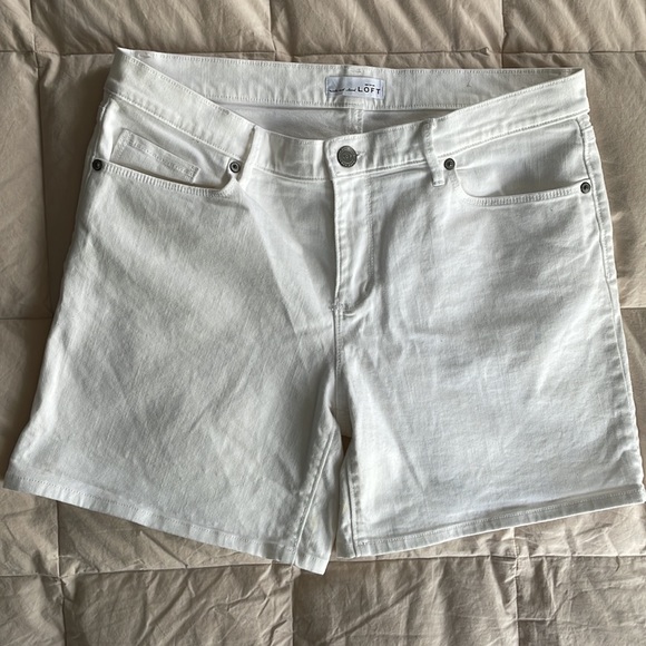 LOFT Pants - LOFT white denim shorts